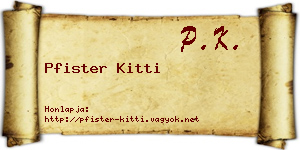 Pfister Kitti névjegykártya